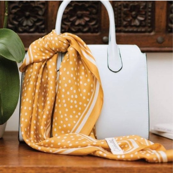 Cleobella Accessories - Cleobella Yellow Fall Polka Chic Statement Scarf